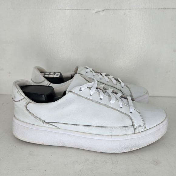 Kizik Other - Kizik‎ Vegas Walking Shoes Sneakers Mens Size 8.5 White Leather Casual Lace Up